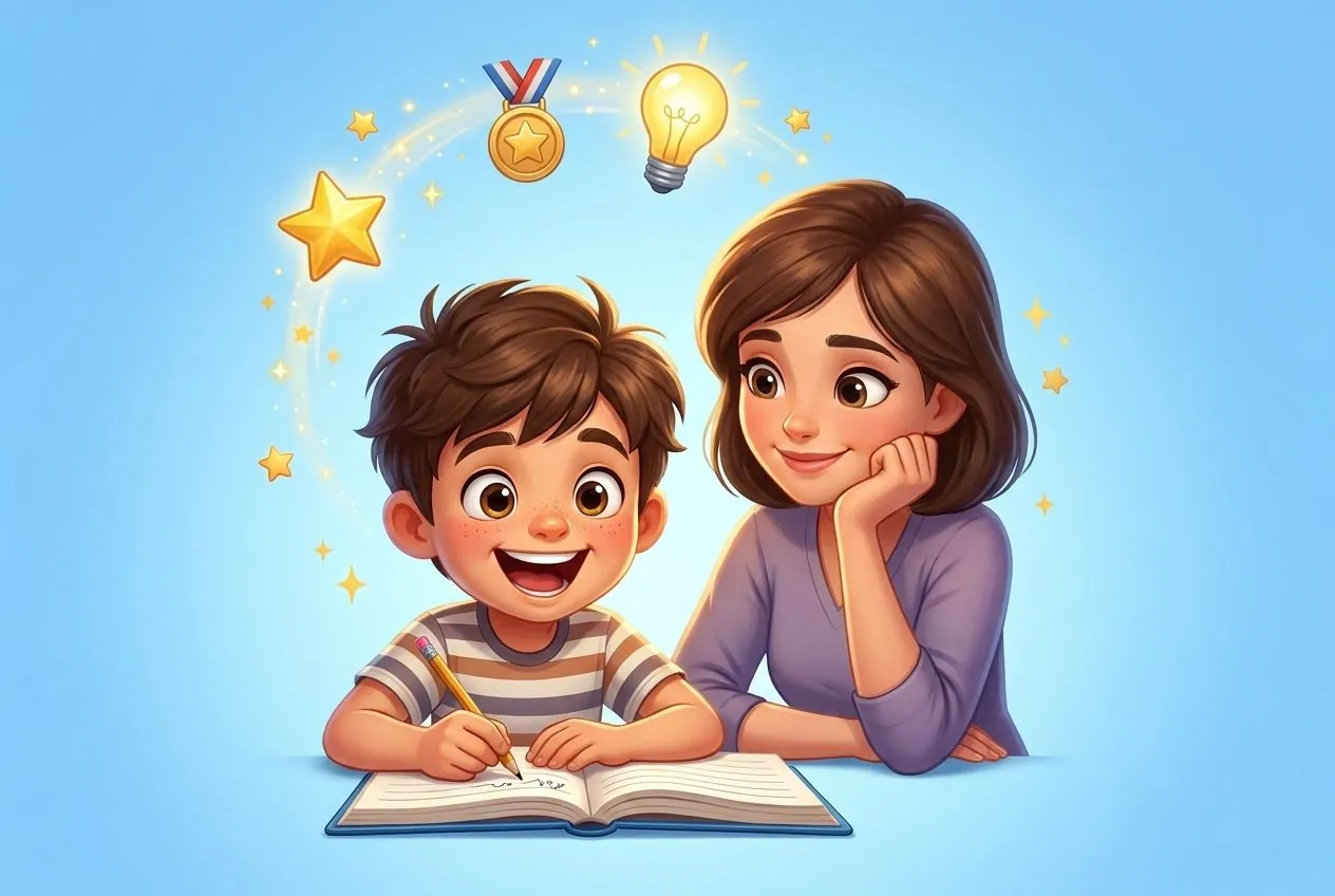 Un bambino e sua madre leggono insieme