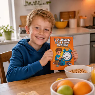 Francesco, di Verona, Italia, a colazione con Il Calendario delle Buone Abitudini