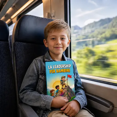 Beatrice, di Venezia, Italia, in treno con La Leadership per Bambini